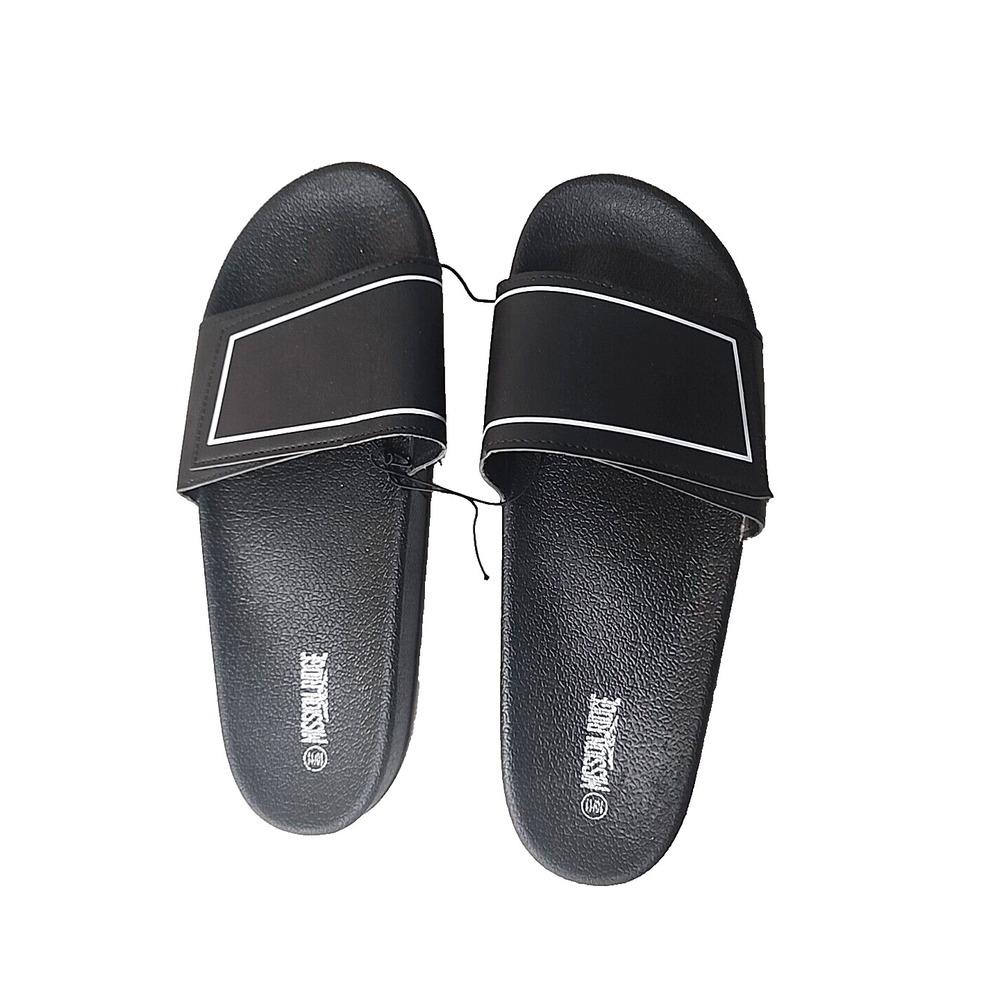 Mission Ridge‎ Men's Slides Black Strap Sandals Shoes Size  10/11 Brand New